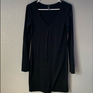 Black long sleeve skin tight dress